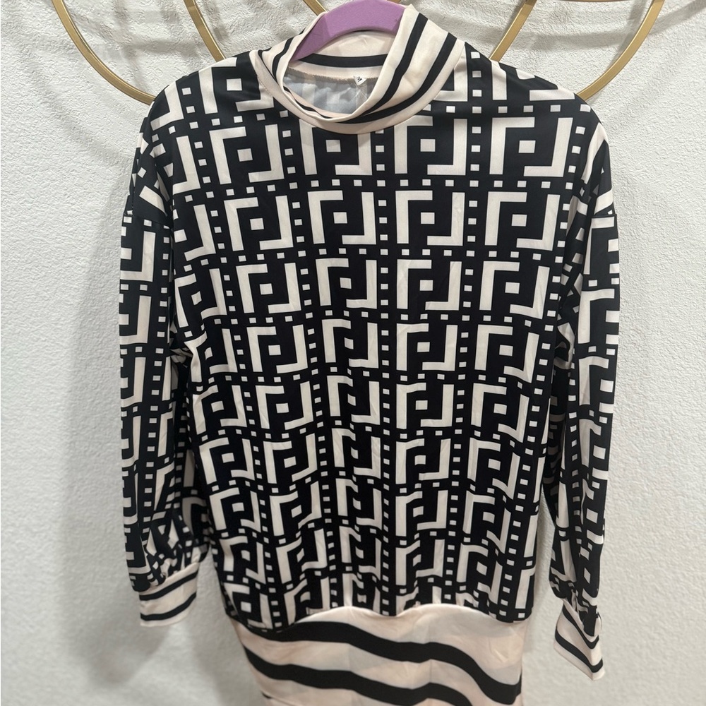 Long Sleeve Turtleneck Wrap Dress